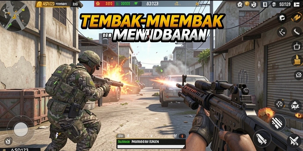 Tampilan seru gameplay di ASD123 dengan aksi tembak-menembak.