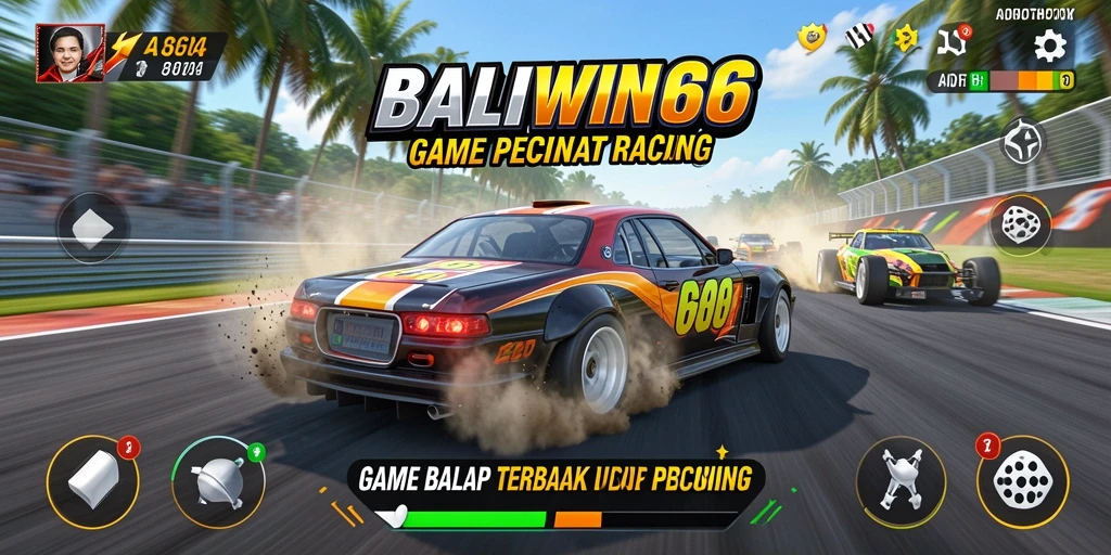 Screenshot gameplay BALIWIN66 menampilkan balapan yang mendebarkan.