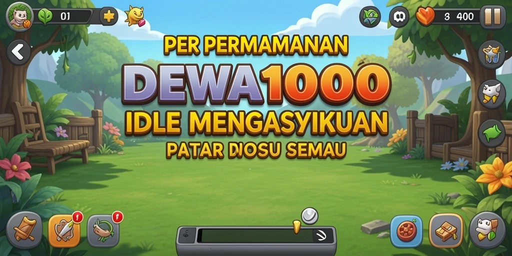 Tampilan gameplay mendebarkan dari DEWA1000 dalam pengalaman Idle.