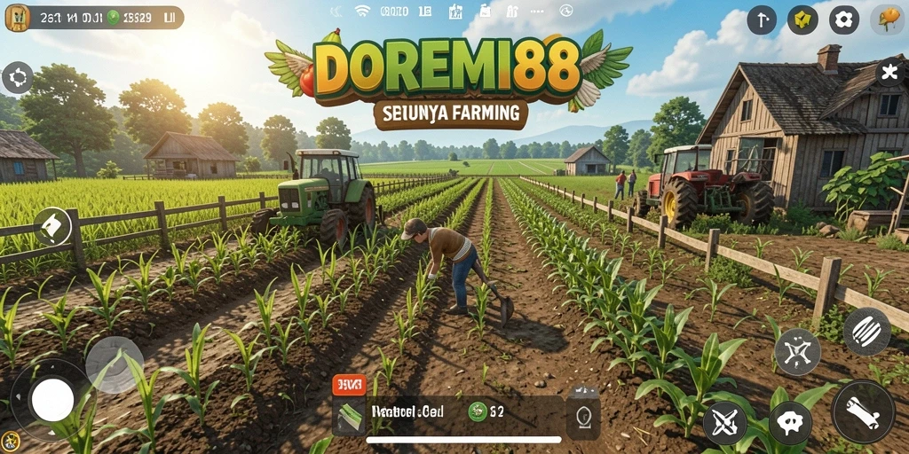 Screenshot gameplay DOREMI88 menampilkan pesona pertanian yang menarik.