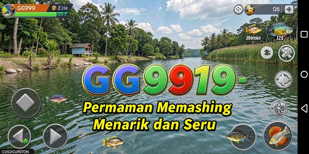 Gameplay GG999 yang seru dengan berbagai lokasi memancing.