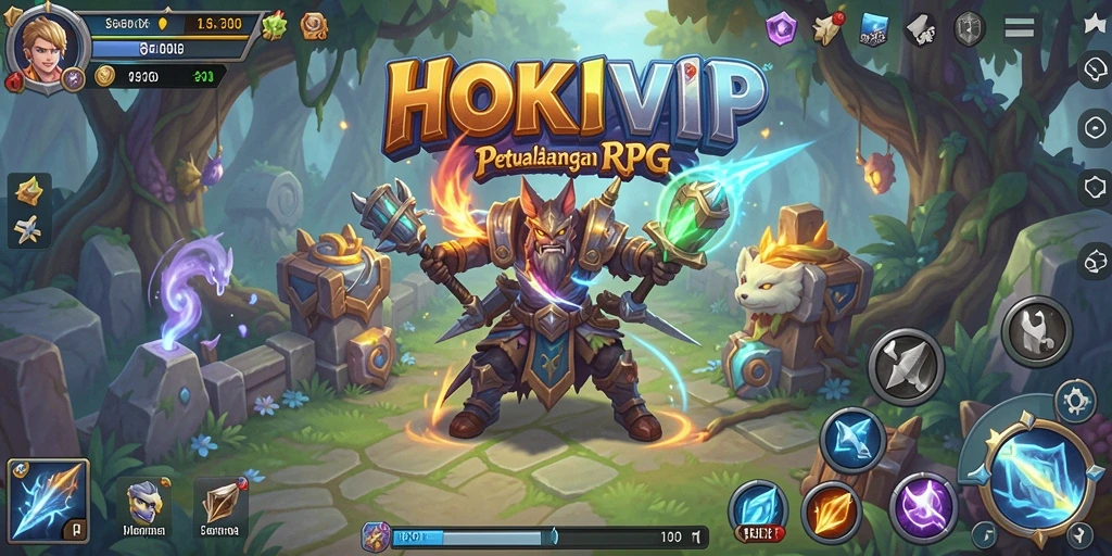 Tampilan gameplay seru dan mengasyikkan dari HOKIVIP yang penuh dengan petualangan RPG.