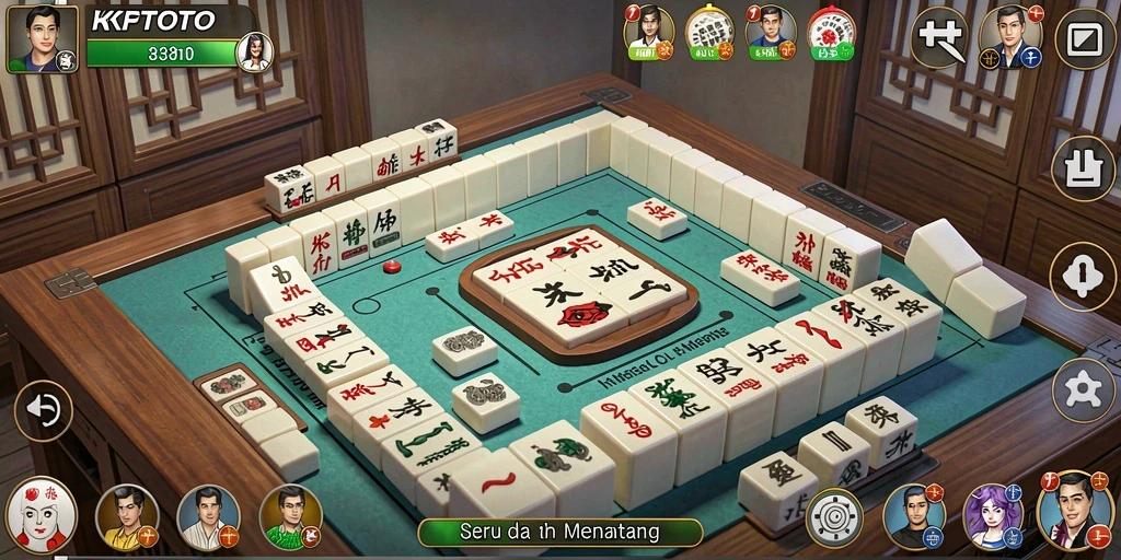 Tampilan gameplay KPKTOTO dengan suasana Mahjong yang menantang.