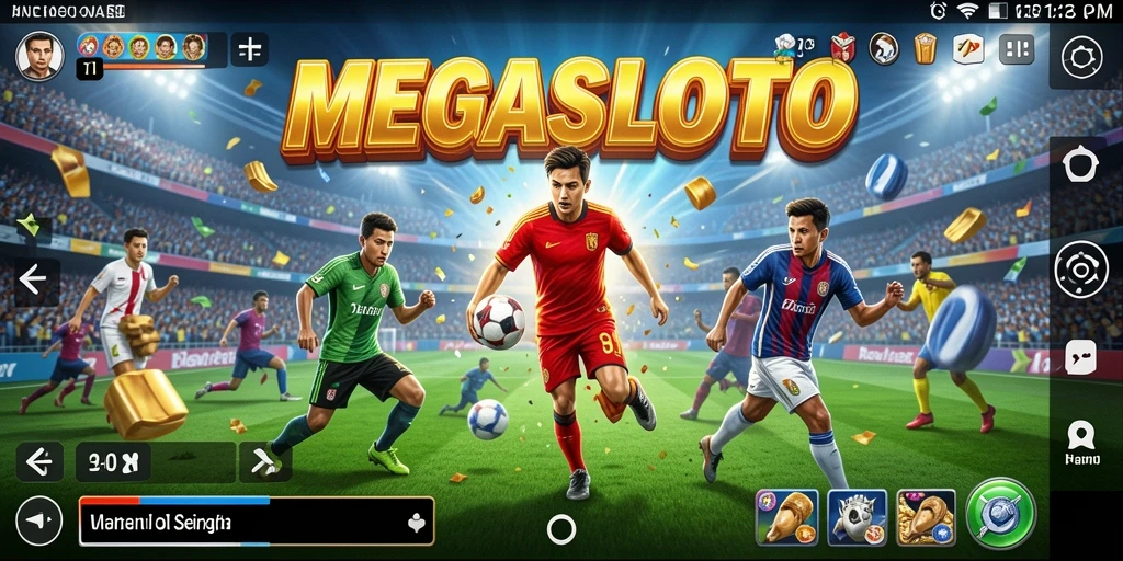 Tangkapan layar utama MEGASLOTO menampilkan aksi seru dalam permainan olahraga.
