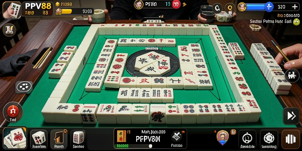 Screenshot gameplay PPV88 menunjukkan suasana permainan Mahjong yang menarik.