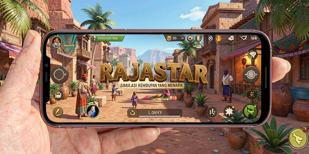 Screenshot utama RAJASTAR menampilkan berbagai aktivitas simulasi yang menarik.