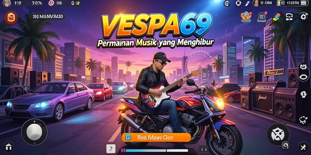 Tampilan gameplay VESPA69 yang penuh warna dan menarik.
